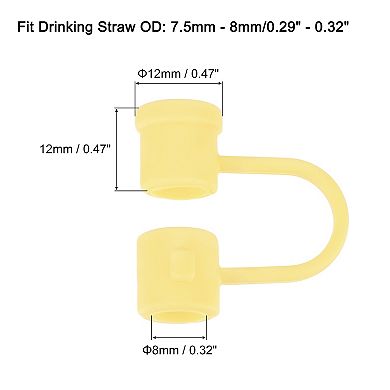 Straw Cover Cap, Silicone Straw Tips Cover Fits 7.5-8mm OD Drinking Straws 12 Pcs
