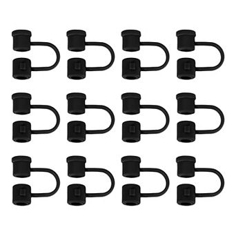 Straw Cover Cap, Silicone Straw Tips Cover Fits 7.5-8mm OD Drinking Straws 12 pc
