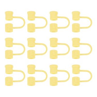 Straw Cover Cap, Silicone Straw Tips Cover Fits 7.5-8mm OD Drinking Straws 12 pc