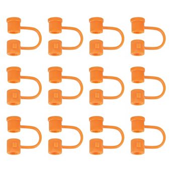 Straw Cover Cap, Silicone Straw Tips Cover Fits 7.5-8mm OD Drinking Straws 12 pc