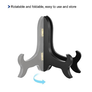 2 Pcs 5" Easel Plate Holder, Wooden Folding Display Stand for Decorative Picture Frame