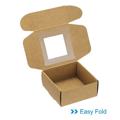 Paper Soap Box with Window, 20 Pack Homemade Soap Boxes Square Presents Packaging Boxes