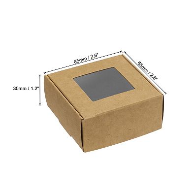 Paper Soap Box with Window, 20 Pack Homemade Soap Boxes Square Presents Packaging Boxes