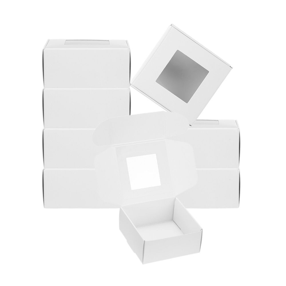 Paper Soap Box with Window, 20 Pack Homemade Soap Boxes Square Presents ...