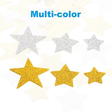 Foam Stickers, 60Pcs EVA Self Adhesive Glitters Foam Shape Sticker Craft Supplies Pentagram