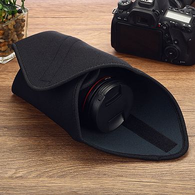 Camera Protective Wrap, Lens Wrap Cloth with Protective Neoprene, Lens Pouch Bag with Hook and Loop