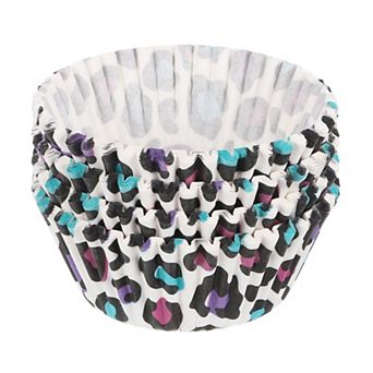 100 pc Cupcake Liners, Muffins Paper Baking Cups Wrappers Standard Greaseproof Leopard Print