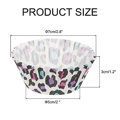 100 Pcs Cupcake Liners, Muffins Paper Baking Cups Wrappers Standard Greaseproof Leopard Print