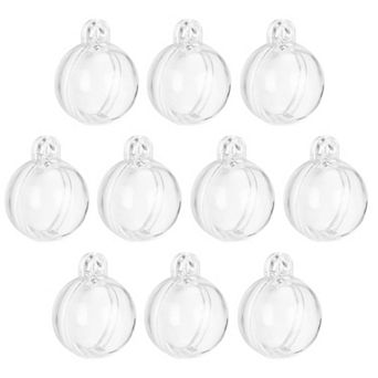10 pc Clear Fillable Balls Ornament, 1.2 Inch Hanging Plastic Balls Transparent Decor Balls