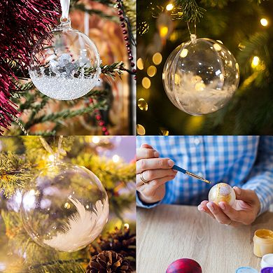 10 Pcs Clear Fillable Balls Ornament, 1.2 Inch Hanging Plastic Balls Transparent Decor Balls
