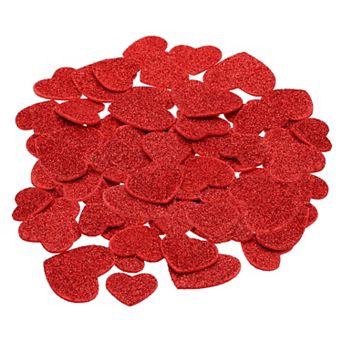 Foam Stickers, 60 pc EVA Self Adhesive Glitters Foam Shape Sticker Craft Supplies Red Heart