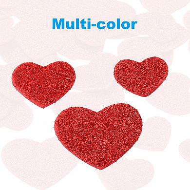 Foam Stickers, 60Pcs EVA Self Adhesive Glitters Foam Shape Sticker Craft Supplies Red Heart