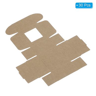 3"x3"x1.5" Paper Soap Box with Window, 30 Pack Homemade Soap Boxes Square Presents Packaging Box