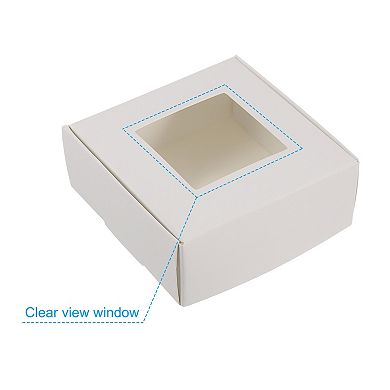 3.5"x3.5"x1.5" Paper Soap Box with Window, 30 Pack Homemade Soap Boxes White
