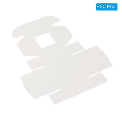 3.5"x3.5"x1.5" Paper Soap Box with Window, 30 Pack Homemade Soap Boxes White