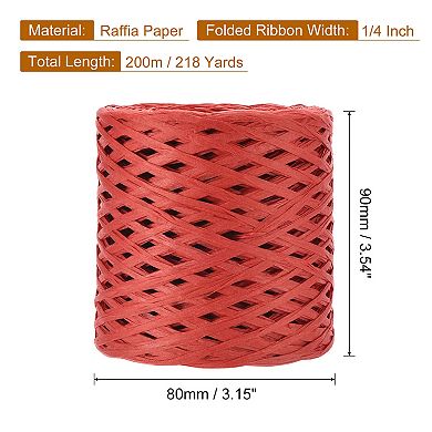 Raffia Paper Craft Ribbon, 1/4 Inch 218 Yards Raffia Twine String Packing Paper Twine