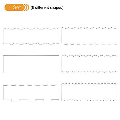 6 Pcs Clear Acrylic Cake Scraper Smoother Tool Set for Mousse Butter Cream Cake Decoration