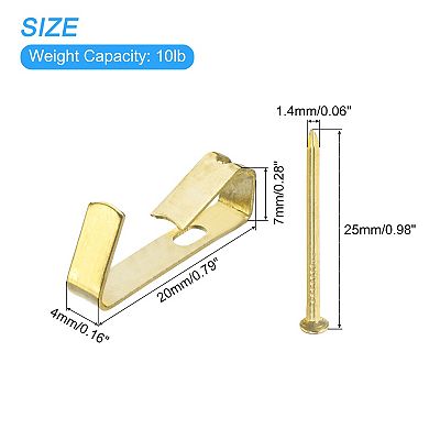 Picture Hangers, 50Pcs 10lb Metal Picture Hanging Kit with Nails, Picture Frame Hooks on Wall