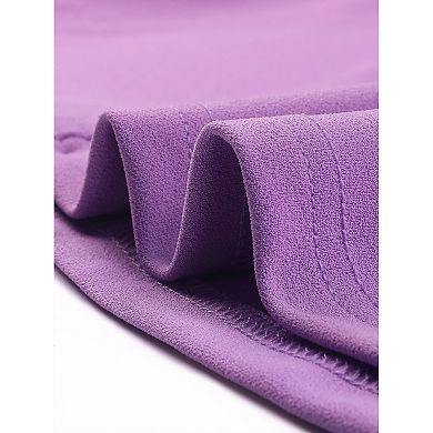 A-Line Work Dress for Women's Square Neck Ruched Short Sleeve Dresses