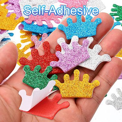 Foam Stickers, 60 Pcs EVA Self Adhesive Glitters Foam Shape Sticker Craft Supplies for DIY