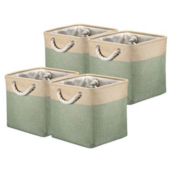 Storage Baskets Fabric Collapsible Cube Baskets with Handles for Organizing Cloth, Storage Baskets