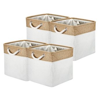 Storage Baskets Fabric Collapsible Cube Baskets with Handles for Organizing Cloth, Storage Baskets