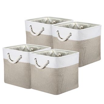 Storage Baskets Fabric Collapsible Cube Baskets with Handles for Organizing Cloth, Storage Baskets