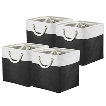 Storage Baskets Fabric Collapsible Cube Baskets with Handles for Organizing Cloth, Storage Baskets