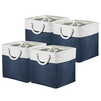 Storage Baskets Fabric Collapsible Cube Baskets with Handles for Organizing Cloth, Storage Baskets
