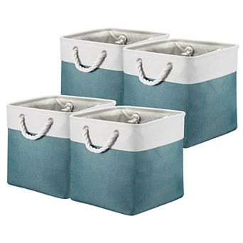Storage Baskets Fabric Collapsible Cube Baskets with Handles for Organizing Cloth, Storage Baskets