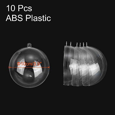 10 Pcs Clear Fillable Balls Ornament, 3.9 Inch Hanging Plastic Balls Transparent Decor Balls