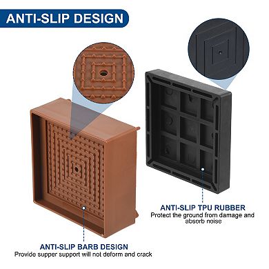 Bed Risers 4 Pcs, 1.5 Inch Furniture Risers Square Adjustable Couch Riser with Non-Slip Mat