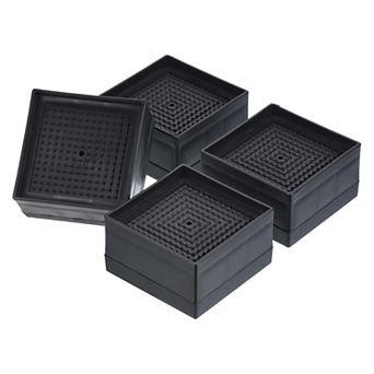 Bed Risers 4 Pcs, 1.5 Inch Furniture Risers Square Adjustable Couch Riser with Non-Slip Mat