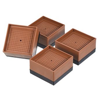 Bed Risers 4 Pcs, 1.5 Inch Furniture Risers Square Adjustable Couch Riser with Non-Slip Mat