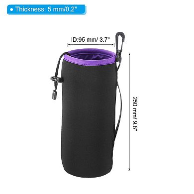 Camera Lens Bag, 2Pcs Drawstring Lens Pouch with Thick Protective Neoprene, Lens Case