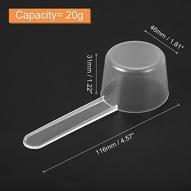10Pcs Plastic Measuring Spoons 20g/40ml Table Spoon Powder Scoops Spoon, Clear