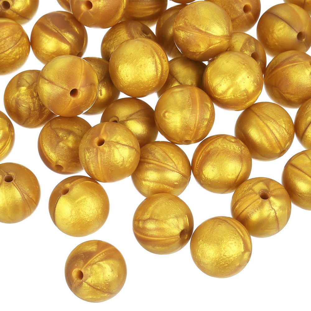 50pcs Pearl Pink Silicone Round Beads – 15mm Sensory Beads For DIY Jewelry Making & Mom Necklaces