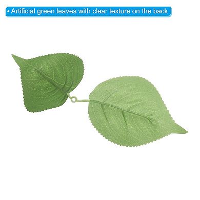 3.15" x 11.02" Artificial Silk Hydrangea Leaf, 40 Pcs Artificial Green Fake Leaves