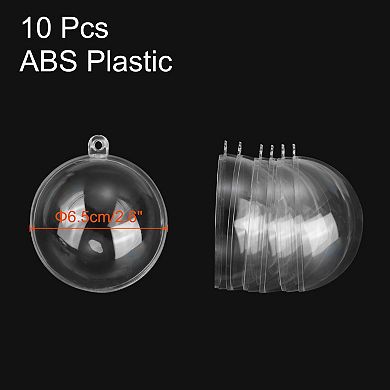 10 Pcs Clear Fillable Balls Ornament, 2.6 Inch Hanging Plastic Balls Transparent Decor Balls