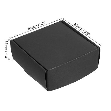 3"x3"x1.5" Paper Soap Box, 20 Pack Homemade Soap Boxes Square Presents Packaging Boxes, Black