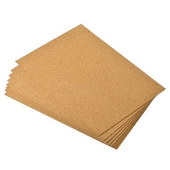 8 pc 8.3" x 11.8" Self Adhesive Cork Sheets 1mm Thick A4 Rectangle Cork Table Mat Cup Coaster Brown