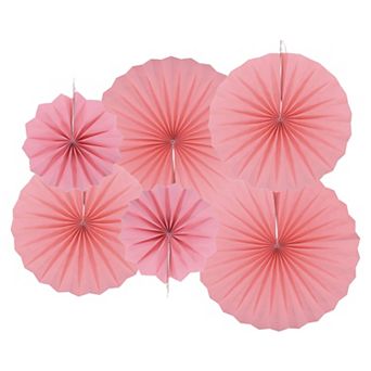 Hanging Paper Fans Party Set 12 pc Round Pattern Hanging Paper Fans Decoration for Home Shop Wall