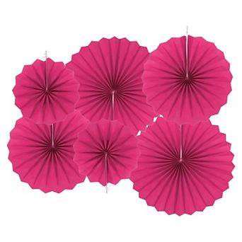 Hanging Paper Fans Party Set 12 pc Round Pattern Hanging Paper Fans Decoration for Home Shop Wall