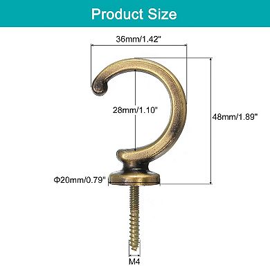 4Pcs Curtain Holdback, Aluminum Alloy Wall Mounted Curtain Holders Drapery Tieback Hooks