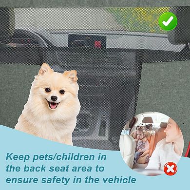 Dog Car Net Barrier, Easy Install Mesh Net Separator, Back Seat Barrier for Dogs, Mesh Net Separator