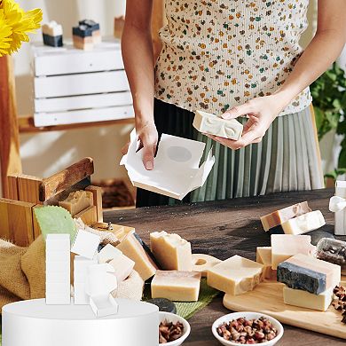 2.5x2.5x1.2" Paper Soap Box, 40 Pack Homemade Soap Boxes Square Presents Packaging Boxes