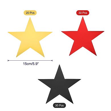 Glitters Star Cutouts Paper Five Star Confetti Cutouts for Birthday Party 5.9 Inches 80Pcs