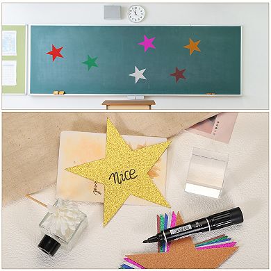 Glitters Star Cutouts Paper Five Star Confetti Cutouts for Birthday Party 5.9" 120Pcs