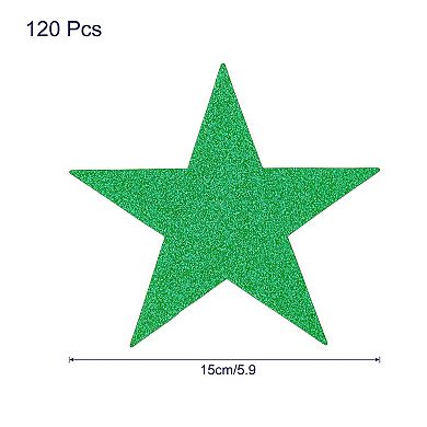 Glitters Star Cutouts Paper Five Star Confetti Cutouts for Birthday Party 5.9" 120Pcs