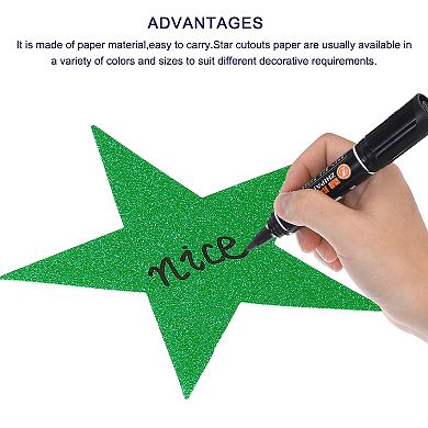 Glitters Star Cutouts Paper Five Star Confetti Cutouts for Birthday Party 5.9" 120Pcs